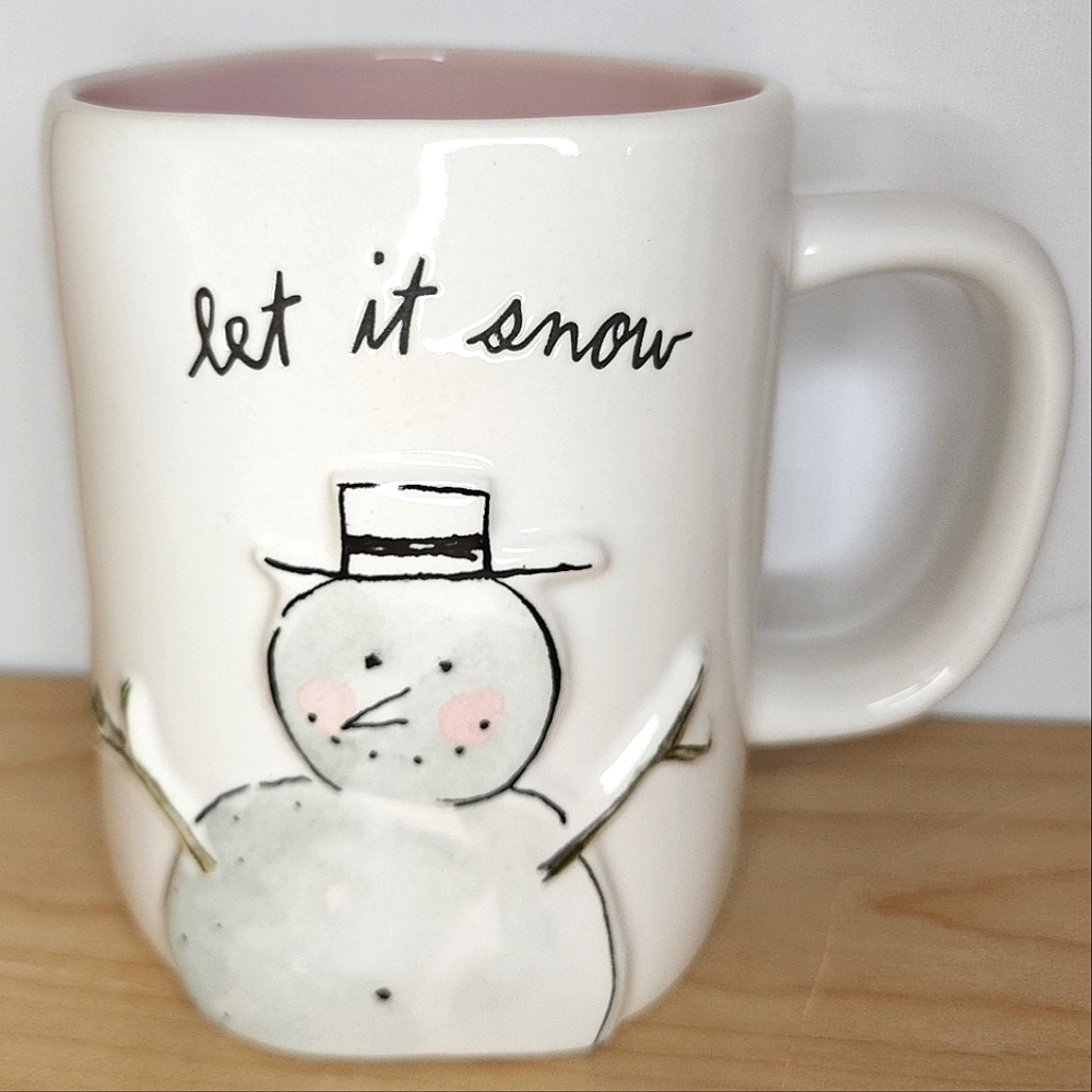 🆕️ Rae Dunn Let It Snow Mug with Pink Interior